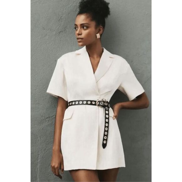 Anthropologie x 4SI3NNA Lorenzo Short-Sleeve Belted Blazer Dress Size XS - Picture 2 of 11